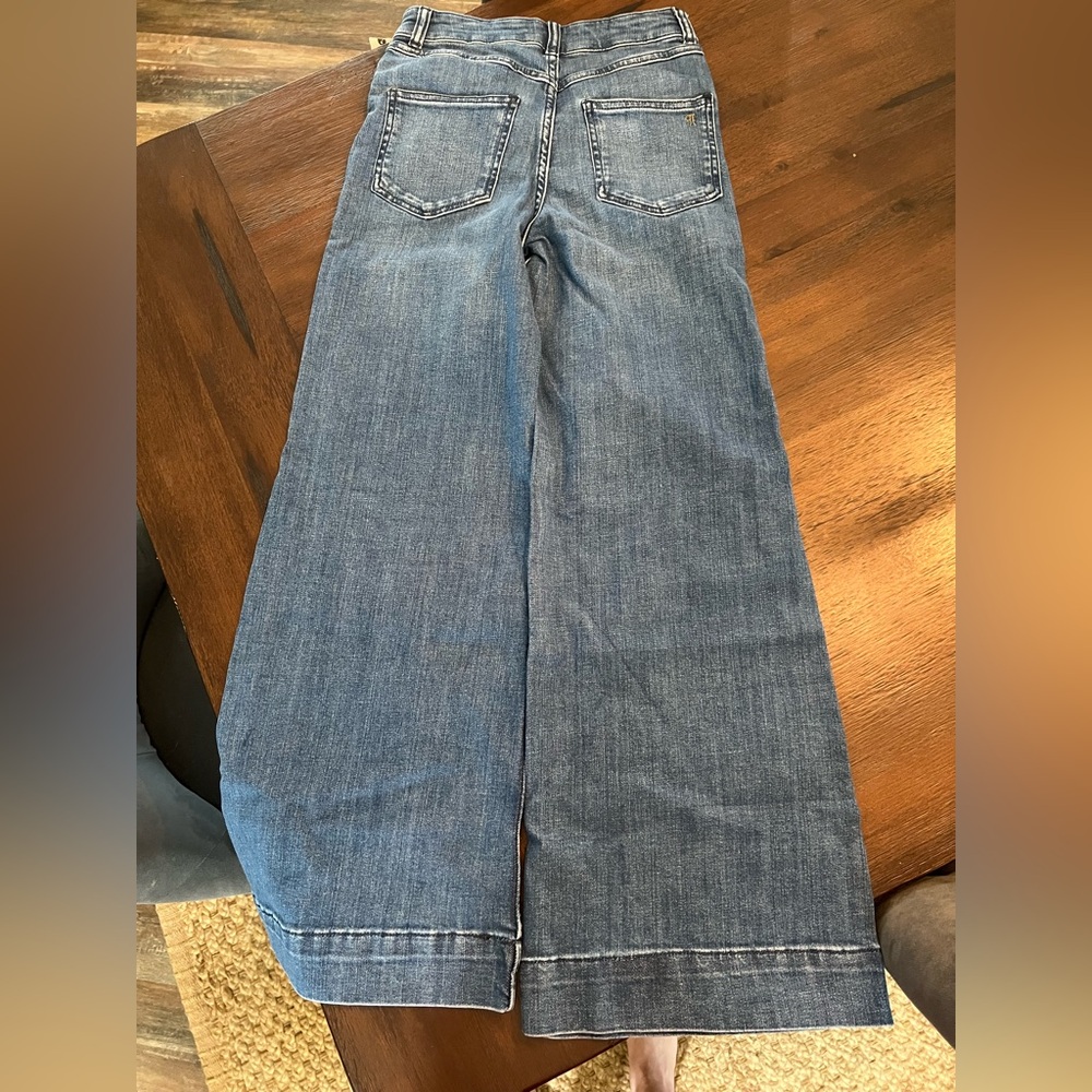 Anthropologie NWT 23 T Reworked High Rise Cropped Flare Pilcro Jeans - Blue! - Picture 12 of 12